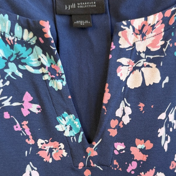 J. Jill Navy Floral Tunic Top - Picture 6 of 6